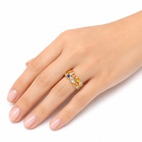 Anillo Ovalado de Zafiro Natural de la Mejor Calidad, Chapado en Oro de 18K y Rodio, Anillo de Compromiso y Boda de Lujo, Precio al por Mayor