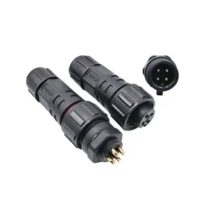 M16 Male Panel Mount Female Plug 4 Pin Plastic Circular Industrial Power Connector