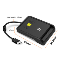 ZOWEETEK tipo C 13,56 Mhz NFC lector de tarjetas escritor ISO 7816 EMV CAC lector de tarjetas con Chip inteligente Cajero Automático Banco lector de tarjetas de crédito pago