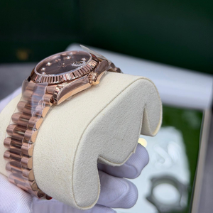 Montres mécaniques automatiques 31 mm en métal doré avec lunette cannelée, cadran vert olive, date, <span class=keywords><strong>montre</strong></span> de luxe pour femmes avec diamants, <span class=keywords><strong>montre</strong></span> en or rose, modèle Président - Product Image 3