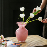 Vase en verre rond jaune minimaliste, récipient à fleurs hydroponique de qualité supérieure, décoration de table pour la maison