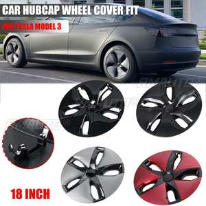 Enjoliveurs de roue de voiture de 18 pouces pour Tesla Model 3 Noir brillant, Rouge, Fibre de carbone, Gris - Product Image 1