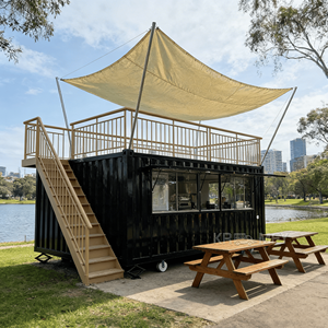 Café-restaurant Juice Cafe, bar à café dans un conteneur maritime, style contemporain - Product Image 6