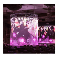 Layar Proyektor Hologram 3D 360 Derajat Transparan, Layar Jala Hologram, Kain Hologram