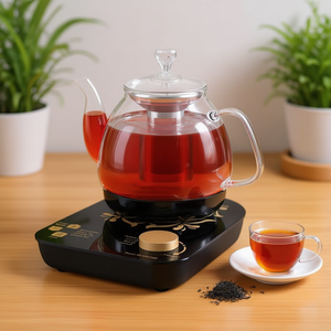 Bouilloire électrique en verre 0,8 L sans fil, théière intelligente à contrôle de température, double méthode de préparation, pour la cuisine - Product Image 2