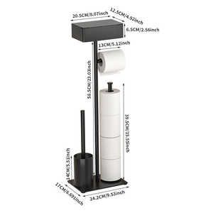 Soporte <span class=keywords><strong>de</strong></span> metal para <span class=keywords><strong>rollo</strong></span> <span class=keywords><strong>de</strong></span> <span class=keywords><strong>papel</strong></span> higiénico combinado <span class=keywords><strong>de</strong></span> <span class=keywords><strong>pie</strong></span> libre soporte <span class=keywords><strong>de</strong></span> <span class=keywords><strong>papel</strong></span> <span class=keywords><strong>de</strong></span> baño con escobilla <span class=keywords><strong>de</strong></span> baño - Product Image 6