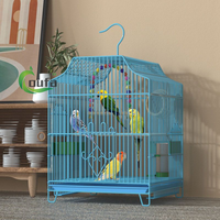Vente en gros usine Cage à perroquets suspendue en métal, grande capacité, pour oiseaux d'ornement, avec gamelle