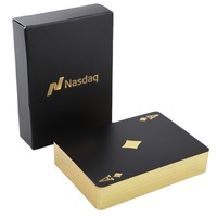 Cartes de poker Ganda personnalisées imperméables avec bordure dorée, logo publicitaire et cartes de jeu de société personnalisées