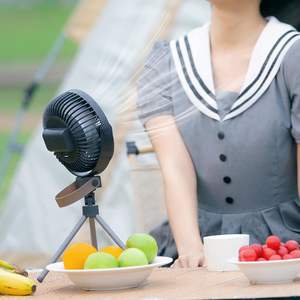 Ventilateur de camping extérieur multifonctionnel 2-en-1 avec batterie au lithium 18650 de 2400 mAh, design de table et suspendu, avec lumière LED - Product Image 3