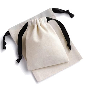 Sac à poussière personnalisé Jiamao avec logo, en toile de coton blanc, mini sac en mousseline avec cordon de serrage, petite pochette pour bijoux - Product Image 4