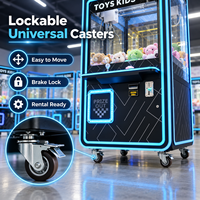 Machine à attraper les peluches à griffes noires moderne, à monnayeur, idéale pour les parcs d'attractions intérieurs et les applications en arènes VR
