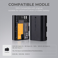 K&F Concept Cocok untuk Canon EOS R5, EOS R6, 2-Pack 2250mAh LP-E6NH Baterai Kamera Isi Ulang Baterai Kamera Digital Canon