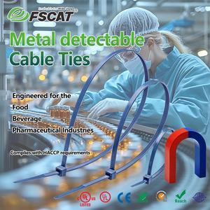 FSCAT пластиковая кабельная стяжка Магнитная металлическая Обнаруживаемая nylon66 проволочная стяжка инструмент для обертывания стяжки 7,8 дюймов самофиксирующиеся стяжки на молнии - Product Image 3