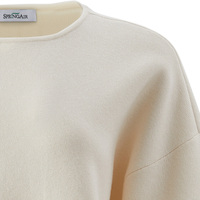 Pull-over en laine et coton tricoté épais de haute qualité pour femme, col rond, manches bouffantes, style décontracté, automne-hiver, fabrication OEM ODM
