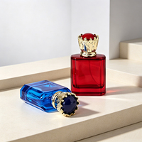 Flacon de parfum vide en verre de 100 ml avec capuchon couronne doré de marque de luxe, avec pulvérisateur, pour emballage de parfum, vente en gros, personnalisable