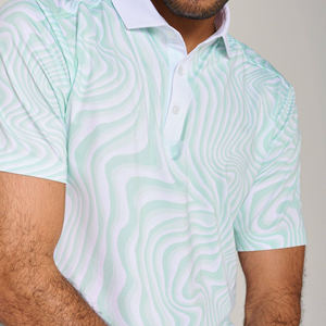 Logotipo personalizado Verano Estilo de la calle Casual Impreso Manga corta Spandex Algodón Botón Cierre Secado rápido Ecológico Unisex Golf - Product Image 5