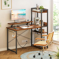 Escritorio Multifuncional Industrial Personalizado en Color y Tamaño, con Estantes de Almacenamiento Reversibles, Soporte para Monitor, Construcción Metálica