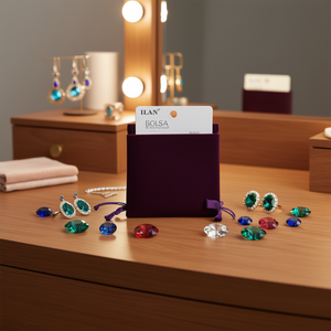 Borsa in velluto Ilan 6x8 cm viola scuro 2 pezzi per conservare gioielli - Product Image 2