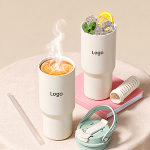 Vaso Térmico de 750 ml, Acero Inoxidable 316, Revestimiento Cerámico, Doble Boca, con Asa, Gran Capacidad, para Café, Unisex, para Exteriores - Product Image 4