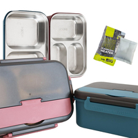 Conteneur alimentaire auto-chauffant en acier inoxydable, pratique, écologique, portable et réutilisable pour le camping