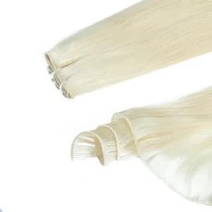 Flash Sale Wholesale #613 Double Drawn 12A Virgin Genius Weft Russian Human Hair Extensions