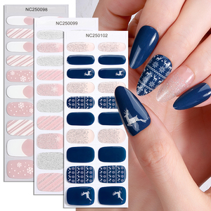 Faux <span class=keywords><strong>ongles</strong></span> en gel semi-durcis personnalisés, <span class=keywords><strong>French</strong></span> Manucure, motif flocon de neige, rose et blanc, forme <span class=keywords><strong>amande</strong></span>, non toxiques, longue tenue, pour salon - Product Image 5