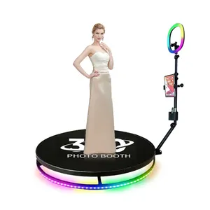 Photomaton avec caméra de 68cm 360 et boîtier en toile de fond Photomaton selfie de nouveau design Machine de photomaton 360 pour fêtes de mariage
