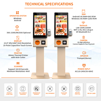 Kiosque de commande automatique pour restaurant, écran tactile 21,5 pouces, fabricant OEM, SDK Android Windows, personnalisation de la marque