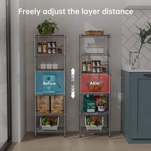 סיטונאי מותאם אישית קטן 6 צמיג מתכת מדף מתכוונן מדפים יחידת מדפים עבור cabnits מטבח - Product Image 2