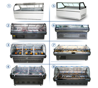 Refroidisseur de viande affichage boucherie magasin supermarché fruits de mer vitrine charcuterie viande fraîche porte en verre vitrine réfrigérateur