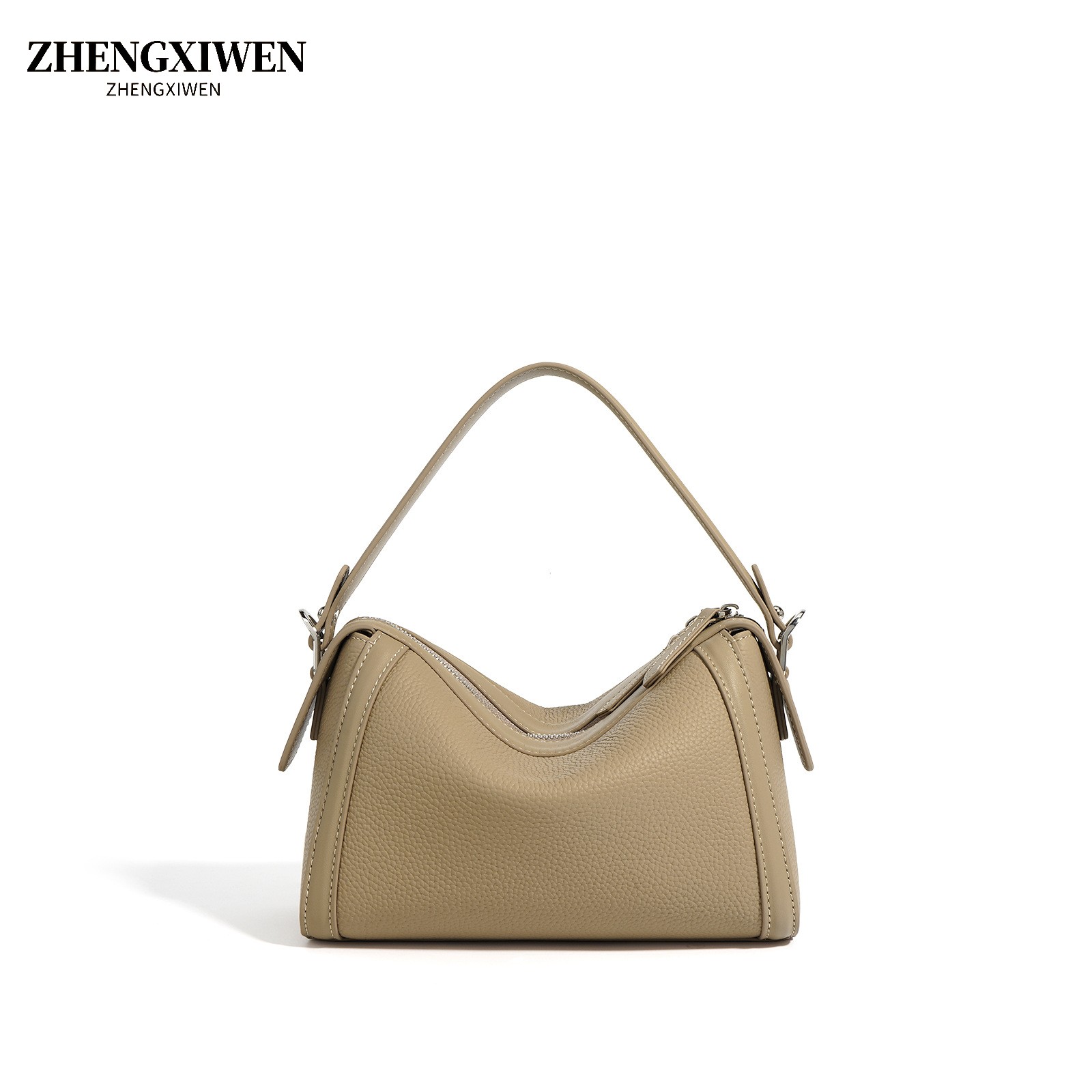Zipper Top Opening Cognac