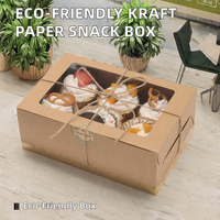 Boîte en papier kraft jetable écologique personnalisée avec des matériaux recyclés, boîte d'emballage rigide résistante à la graisse pour les bonbons
