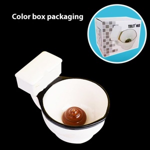 Cuenco de inodoro en forma de caca de cerámica de moda peculiar, tazas de agua de forma extraña práctica creativa de broma, broma perfecta para cualquier ocasión - Product Image 4