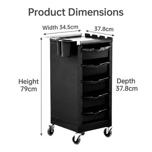 Carrello Professionale <span class=keywords><strong>a</strong></span> 5 Ripiani per Salone con Porta Extension, Carrello Estetista ad Alta Capacità con Ruote Silenziose per Parrucchieri - Product Image 6
