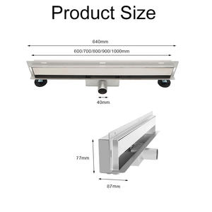 Drain de <span class=keywords><strong>douche</strong></span> <span class=keywords><strong>mural</strong></span> linéaire le plus populaire SS304 noir mat couvercle réversible 2 en 1 avec <span class=keywords><strong>siphon</strong></span> style moderne pour salle de bain - Product Image 2