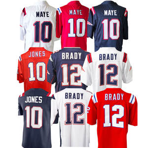 Nuove Maglie da Football Americano Cucite all'Ingrosso Economiche New England 10 Drake Maye 12 Tom Brady Magliette Sportive di Alta Qualità - Product Image 2