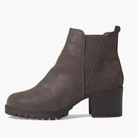 Sepatu boots kulit wanita, tren mode logo kustom harga grosir kustom