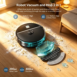 Robot Aspirador Inteligente Minfu con Autolimpieza, Robot Eléctrico Inalámbrico Automático para Barrer y Trapear en Seco y Húmedo - Product Image 1