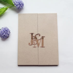 DIY Nuevo producto Fancy letters folio polvo Rosa boda bautismo invitaciones lujo terciopelo Tapa dura invitaciones personalizadas para plani de eventos - Product Image 5