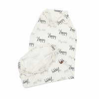 Couverture d'emmaillotage personnalisée écologique 200TC toutes saisons avec bonnet noué pour nouveau-né, cadeau de naissance, sac de couchage extensible avec lettres pour bébé