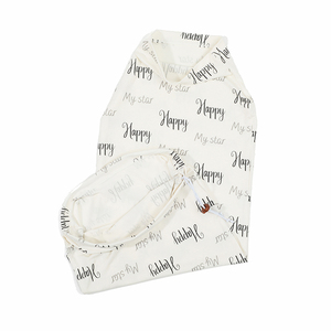 Couverture d'emmaillotage personnalisée écologique 200TC toutes saisons avec bonnet noué pour nouveau-né, cadeau <span class=keywords><strong>de</strong></span> naissance, sac <span class=keywords><strong>de</strong></span> couchage extensible avec lettres pour bébé - Product Image 3
