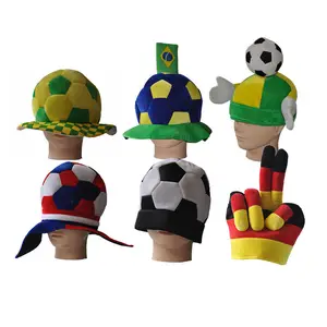 Topi Bertepuk Tangan Kipas Sepak Bola Beludru Kustom dengan Tangan Bertepuk Tangan Topi Busa Tanda Jari Topi Bentuk Sepak Bola