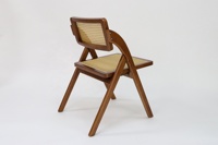 Chaise pliante en bois, assise et dossier en rotin naturel, structure en bois massif, chaise pliante pour salle à manger, terrasse, café
