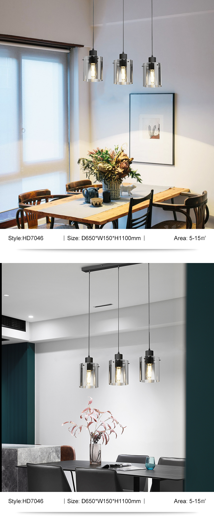 Wholesale price Decoration kitchen Modern Hanging clear glass  Pendant Light