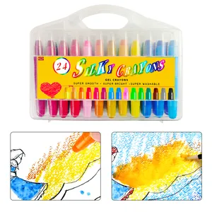 KHY Twist Washable Art For Children Black Custom Kid Non Toxic Pack Preschool 24 Color 12 Crayon Jumbo Pcs Set Of Crayones
