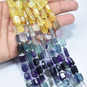 Perles de pierres précieuses en forme de pépites de fluorite naturelle, 6x11 mm, perles en vrac pour la fabrication de bijoux, provenant d'un fabricant indien - Product Image 5