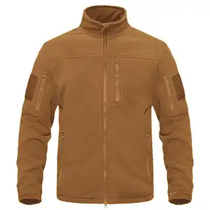 OEM Custom Design Thick Zip Men Winter Jackets Custom Men Outdoor Grey Soft Shell Jackets Fleece Jacket Without Hood