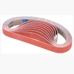 Banda de lijado cerámica Mirka de 1/2 pulg. x 1 1/2 pulg. grano P60 plana para ruedas de pulido - Product Image 1