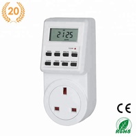 Saklar timer dapur Digital dapat diprogram, soket rumah tangga tipe Inggris 220V