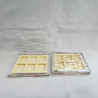 Palette de fards à paupières carrée personnalisable en plastique ABS recyclé, 6 couleurs, pour blush et fards à paupières, emballage cosmétique